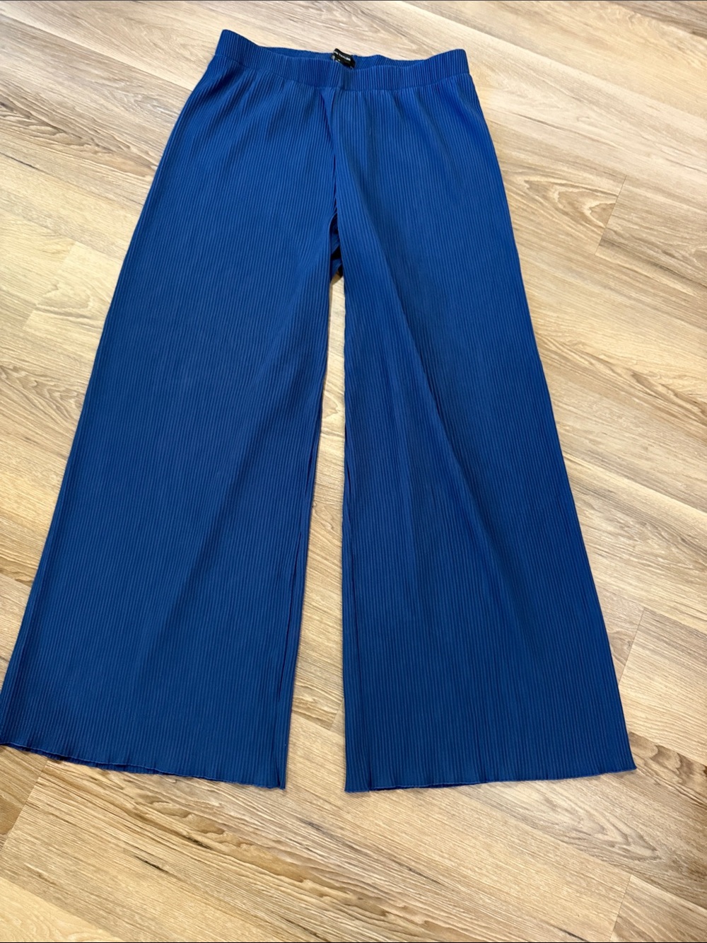 Ann Taylor Ribbed Wide-Leg Blue Pants NWT